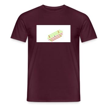 Gerade Linien - Männer T-Shirt - Ziegelrot - Vorne - AI Model Male 178 light (178cm)