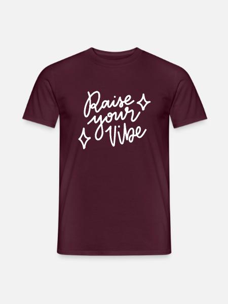 Raise your vibe white - Männer T-Shirt - Ziegelrot