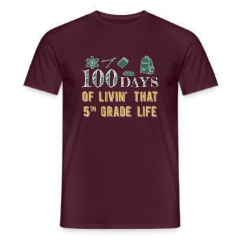 100 jours d’école - T-shirt homme - rouge brique - Devant - AI Model Male 178 light (178cm)