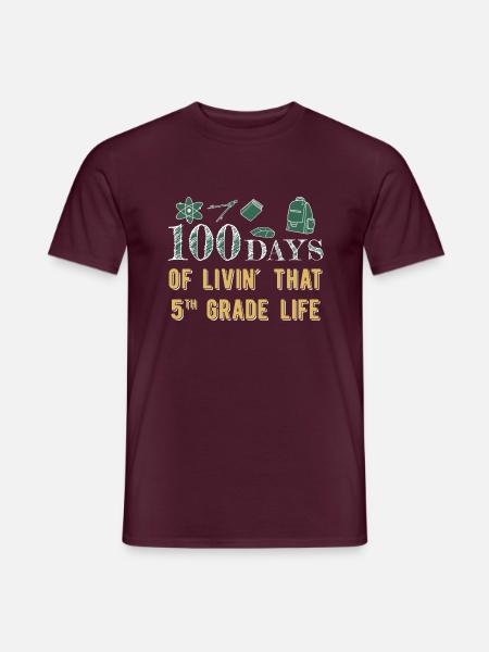 100 Days Of School - Men's T-Shirt - brick red
