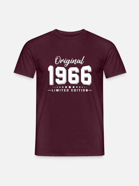 56 Geburtstag Vintage 1966 - Männer T-Shirt - Ziegelrot