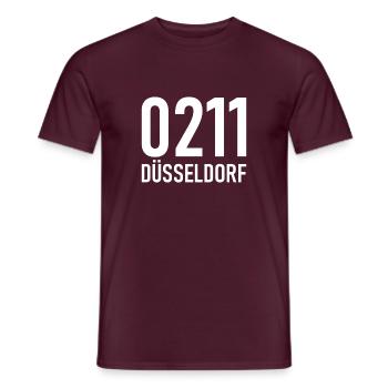 0211 Vorwahl Düsseldorf NRW Rhein - Männer T-Shirt - Ziegelrot - Vorne - AI Model Male 178 light (178cm)