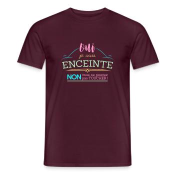 Oui je suis enceinte - T-shirt homme - rouge brique - Devant - AI Model Male 178 light (178cm)