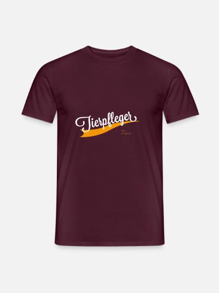 Tierpfleger Schriftzug - Männer T-Shirt - Ziegelrot