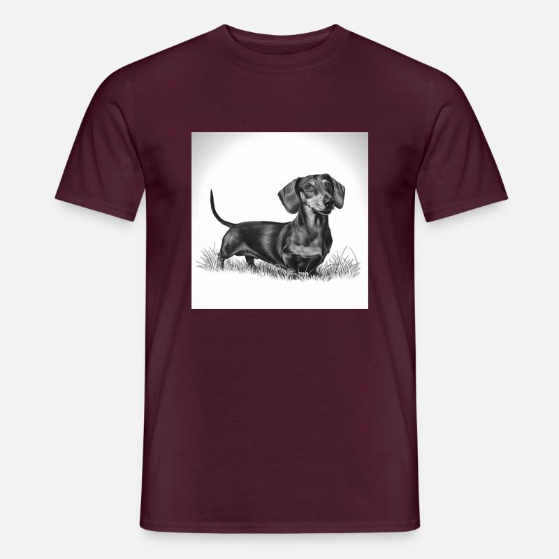Dackel - eigensinnig wie sein Herrchen - Männer T-Shirt - Ziegelrot