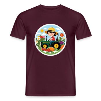 Farm Traktor Sommer - Männer T-Shirt - Ziegelrot - Vorne - AI Model Male 178 light (178cm)