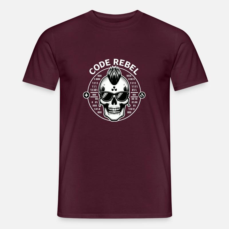 Punkskull Code Rebel - Männer T-Shirt - Ziegelrot