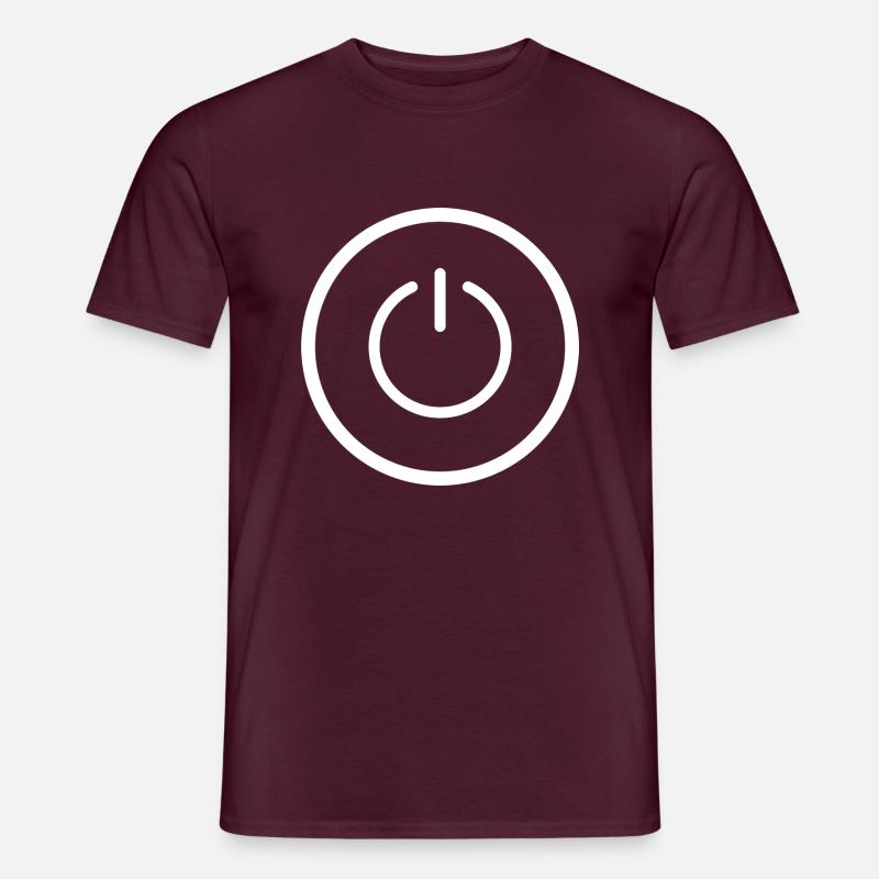 Power button - Männer T-Shirt - Ziegelrot