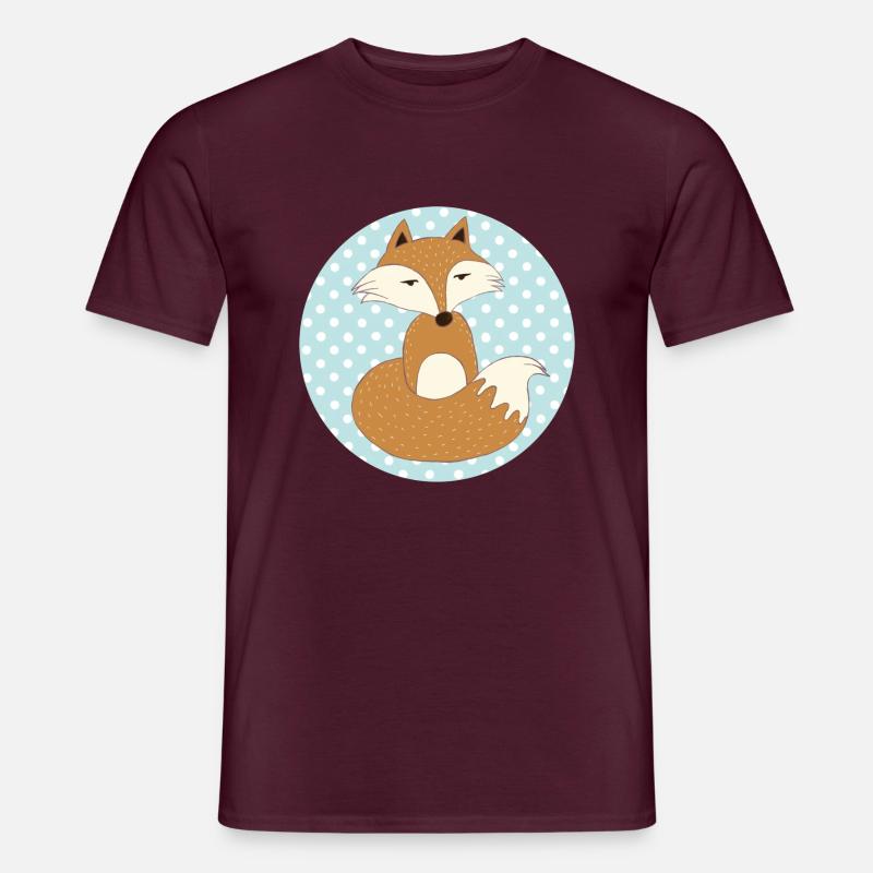 Fuchs Aufkleber - Männer T-Shirt - Ziegelrot