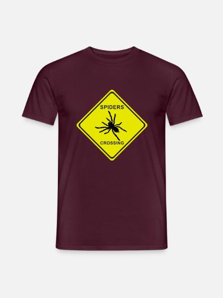 SPIDERS SCROSSING - Männer T-Shirt - Ziegelrot