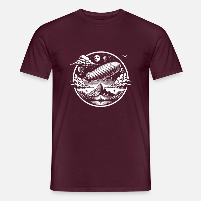 Luftschiff Logo - Männer T-Shirt - Ziegelrot