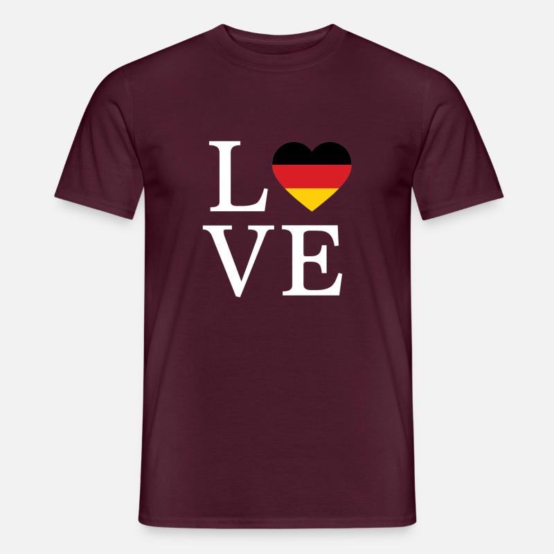 Germany Minimalist Script - Männer T-Shirt - Ziegelrot
