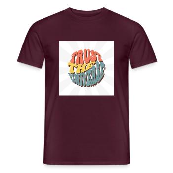 Trust the Universe Motivational Design - Men's T-Shirt - brick red - Front - AI Model Male 178 light (178cm)