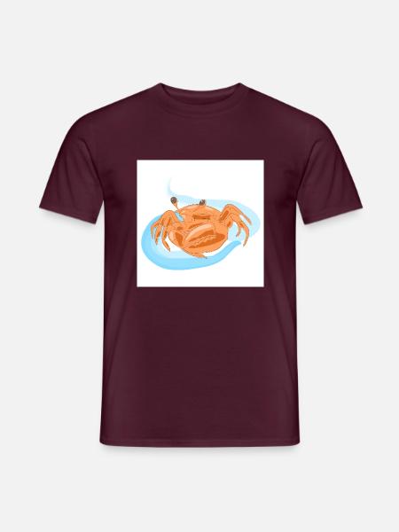 Orangen-Strandkrabbe - Männer T-Shirt - Ziegelrot