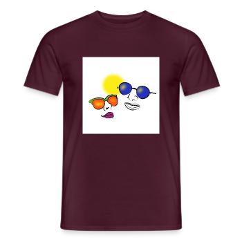 Les personnes portant des lunettes de soleil - T-shirt homme - rouge brique - Devant - AI Model Male 178 light (178cm)