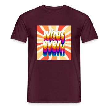 Retro Colourful "Whatever" Typography Design - Men's T-Shirt - brick red - Front - AI Model Male 178 light (178cm)