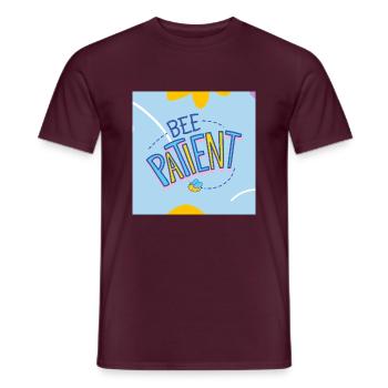 "Bee Patient Motivational Cute Design" - Men's T-Shirt - brick red - Front - AI Model Male 178 light (178cm)