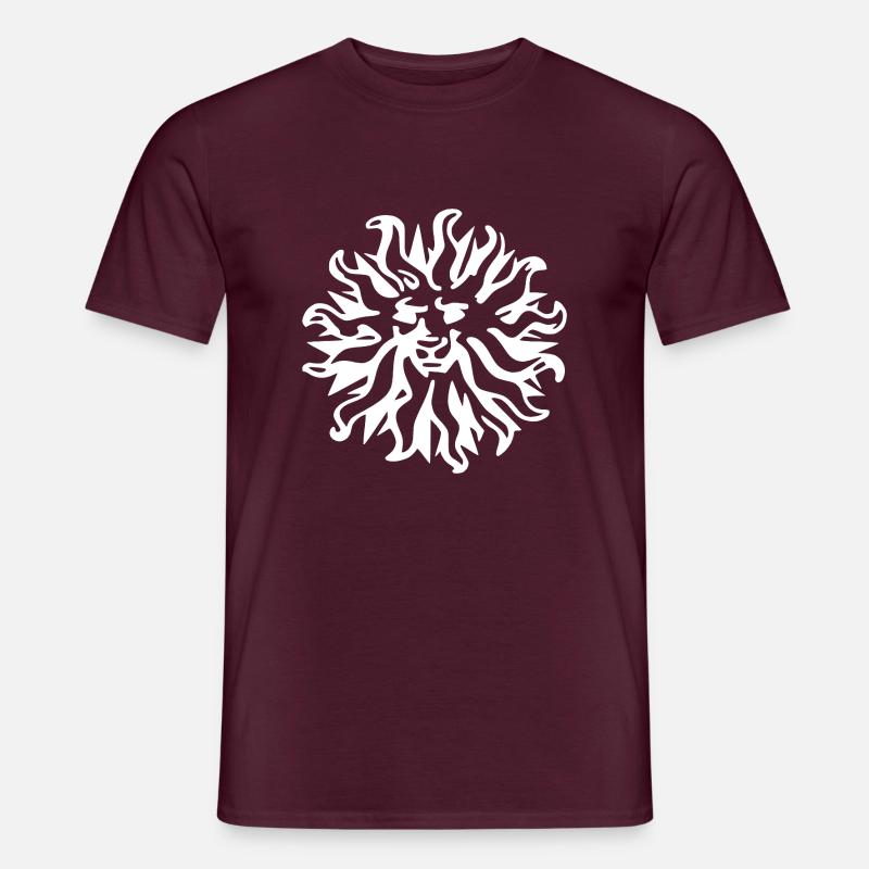 Löwe weiss - Männer T-Shirt - Ziegelrot