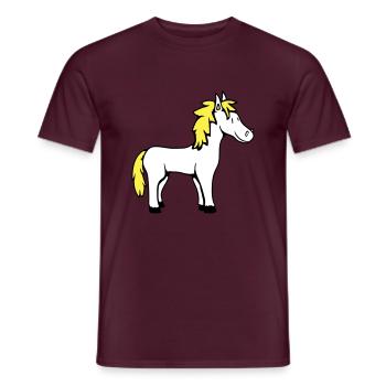 Pferd Süß Pony Fohlen Pferdemädchen Niedlich Comic - Männer T-Shirt - Ziegelrot - Vorne - AI Model Male 178 light (178cm)