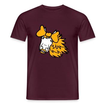 cheval mignon poney fille femelle fille cheval fille - T-shirt homme - rouge brique - Devant - AI Model Male 178 light (178cm)