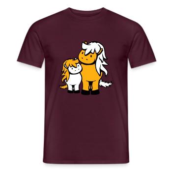 2 Cute Horses Child Family Mom Dad Mom Father - Men's T-Shirt - brick red - Front - AI Model Male 178 light (178cm)