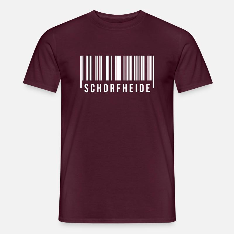 Schorfheide Strichcode - Männer T-Shirt - Ziegelrot