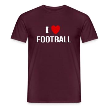 Ich liebe Fußball - Männer T-Shirt - Ziegelrot - Vorne - AI Model Male 178 light (178cm)