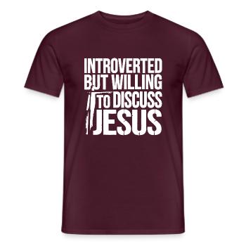 Faith for introverts - Men's T-Shirt - brick red - Front - AI Model Male 178 light (178cm)
