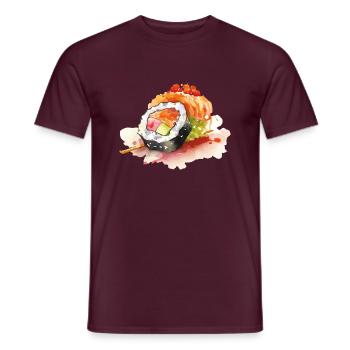 Sushi - T-shirt homme - rouge brique - Devant - AI Model Male 178 light (178cm)