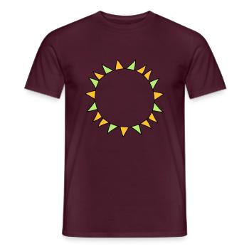 colorful garland circle ring round frame party dekora - Men's T-Shirt - brick red - Front - AI Model Male 178 light (178cm)