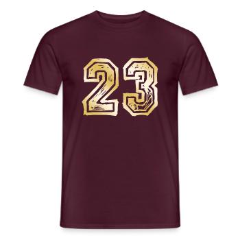 23 Nombre d’or - T-shirt homme - rouge brique - Devant - AI Model Male 178 light (178cm)