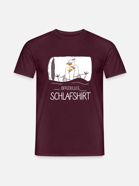 Offizielles Schlafshirt Möwe - Männer T-Shirt - Ziegelrot