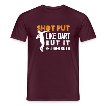 lancer du poids comme les fléchettes mais il nécessite des balles Design - T-shirt homme - rouge brique - Devant - AI Model Male 178 light (178cm)