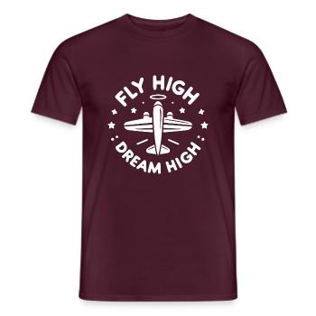Voler haut, rêver haut - T-shirt homme - rouge brique - Devant - AI Model Male 178 light (178cm)