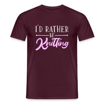 Stricken Stricknadel Wolle Lustiges - Männer T-Shirt - Ziegelrot - Vorne - AI Model Male 178 light (178cm)