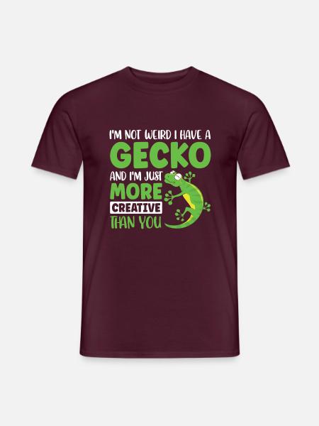 I'm not weird I have a Gecko - Männer T-Shirt - Ziegelrot