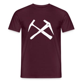 Roofer Power : le style pour les professionnels - T-shirt homme - rouge brique - Devant - AI Model Male 178 light (178cm)