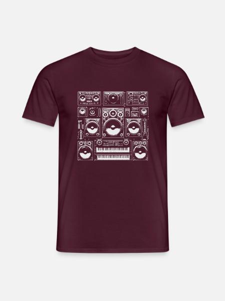 große Lautsprecher für Musikliebhaber - Männer T-Shirt - Ziegelrot
