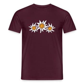 Weiße Alpen Edelweiß Blume Bergblume Berge Wandern - Männer T-Shirt - Ziegelrot - Vorne - AI Model Male 178 light (178cm)