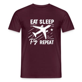 Manger dormir Mouche Répéter - T-shirt homme - rouge brique - Devant - AI Model Male 178 light (178cm)