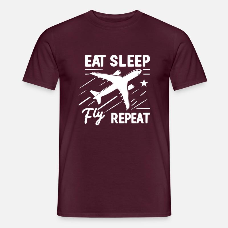 Manger dormir Mouche Répéter - T-shirt homme - rouge brique
