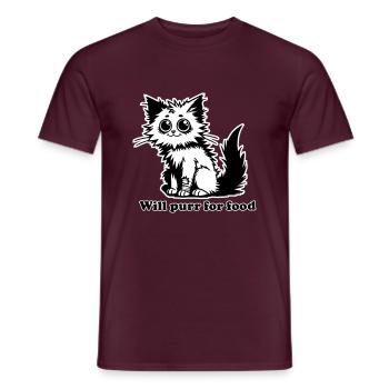 Chat sans abri - Will ronronnera pour la conception de nourriture - T-shirt homme - rouge brique - Devant - AI Model Male 178 light (178cm)