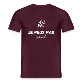je peux pas j'ai judo - T-shirt homme - rouge brique - Devant - AI Model Male 178 light (178cm)