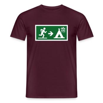 exit to camp - Men's T-Shirt - brick red - Front - AI Model Male 178 light (178cm)