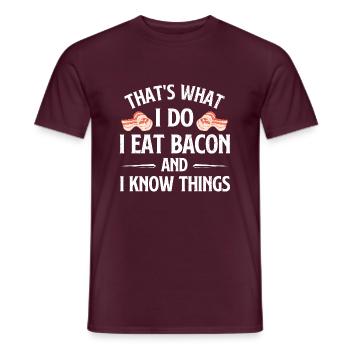 That's What I Do I Eat Bacon - BBQ Lover - Men's T-Shirt - brick red - Front - AI Model Male 178 light (178cm)