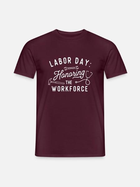 Zu Ehren des Tags der Arbeit der Belegschaft - Männer T-Shirt - Ziegelrot