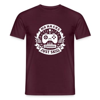 No Hacks Just Skill - Men's T-Shirt - brick red - Front - AI Model Male 178 light (178cm)