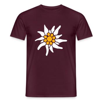 Weiße Alpen Edelweiß Blume Bergblume Berge Wandern - Männer T-Shirt - Ziegelrot - Vorne - AI Model Male 178 light (178cm)