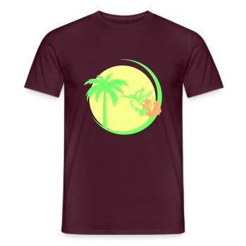 palme kolibri hibiskus - Männer T-Shirt - Ziegelrot - Vorne - AI Model Male 178 light (178cm)