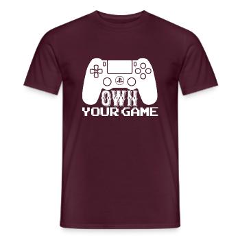 Gamer Game Play Online Computer Gaming Arcade Neon - Men's T-Shirt - brick red - Front - AI Model Male 178 light (178cm)